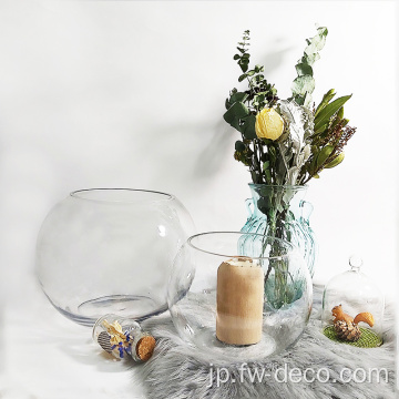 ガラス花瓶のガラスボール花瓶の丸いガラス花瓶
